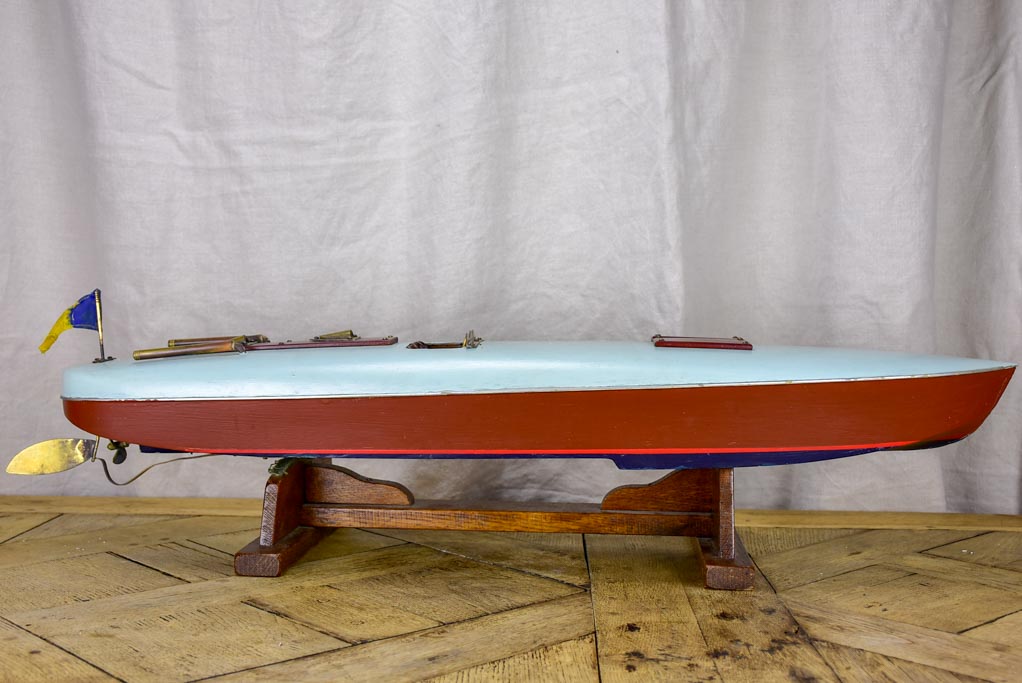 Mid century mahogany speed boat