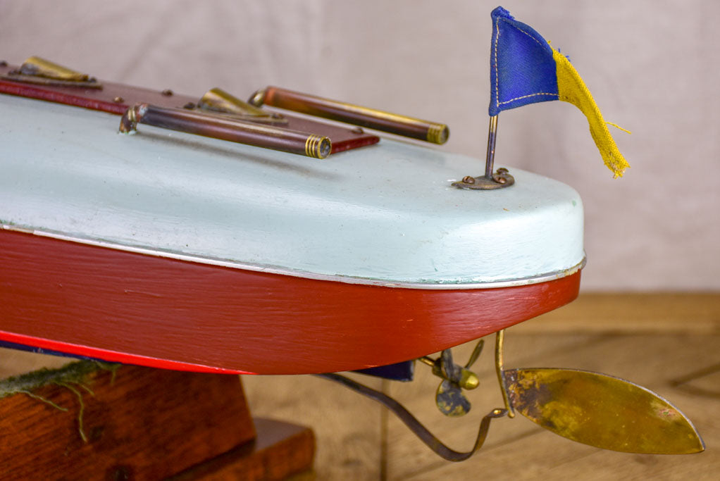 Mid century mahogany speed boat