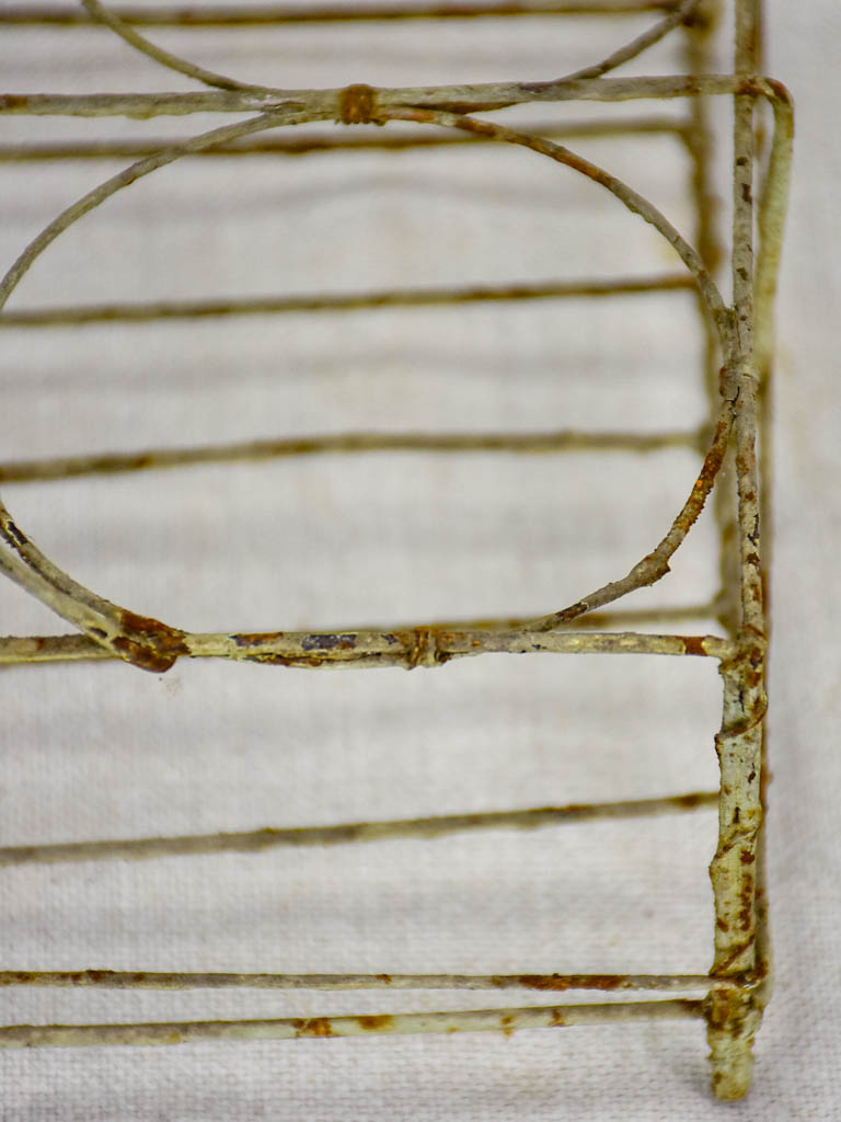 Antique French wire basket - six glass capacity