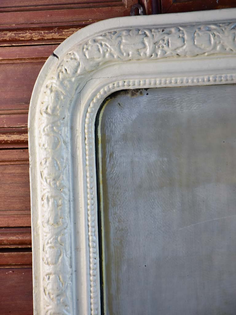 Late 19th Century French Louis Philippe mirror with beige frame 23¾" x 35¾"