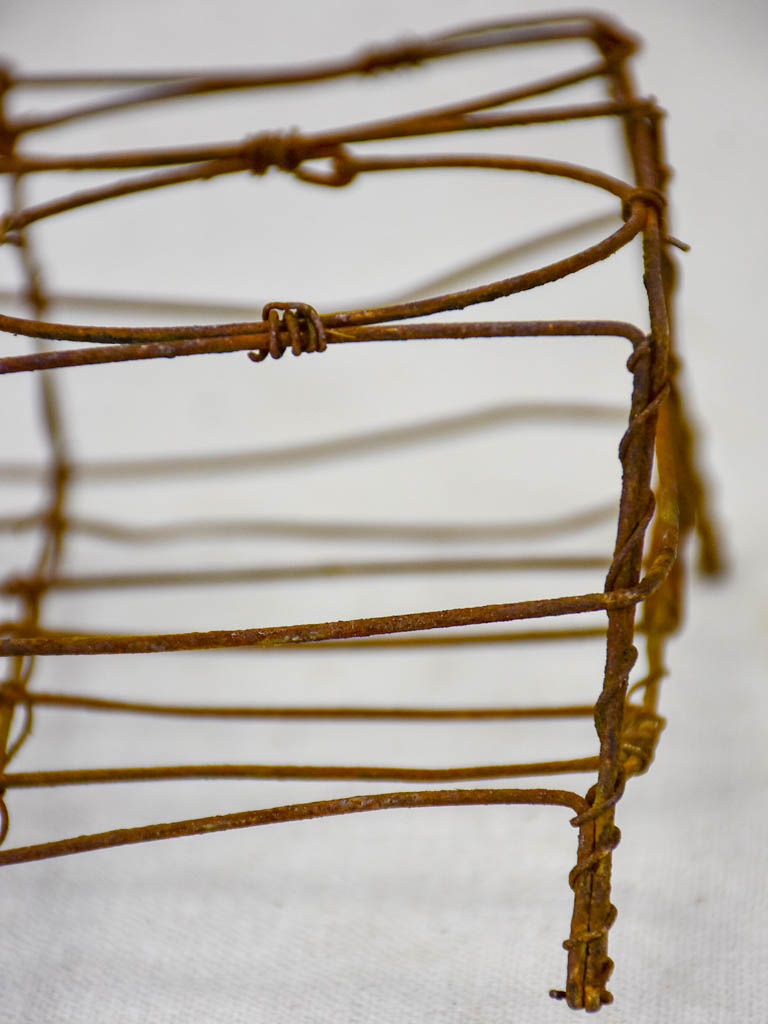 Antique French wire basket - six glass capacity