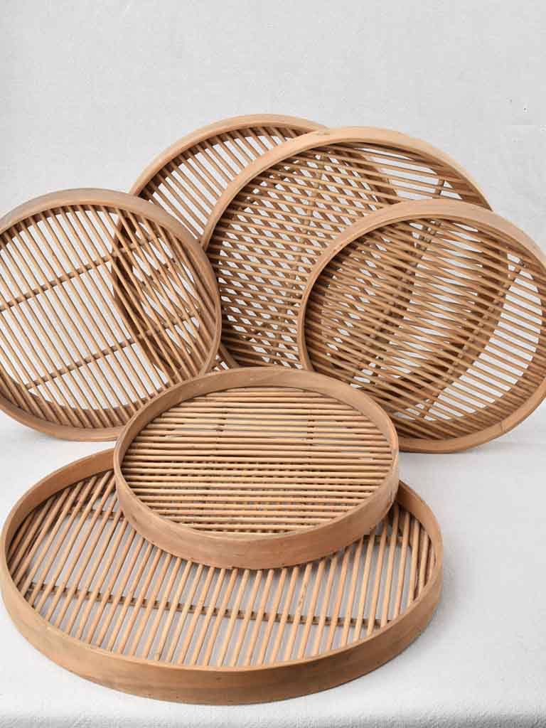 Six vintage cheese drying racks