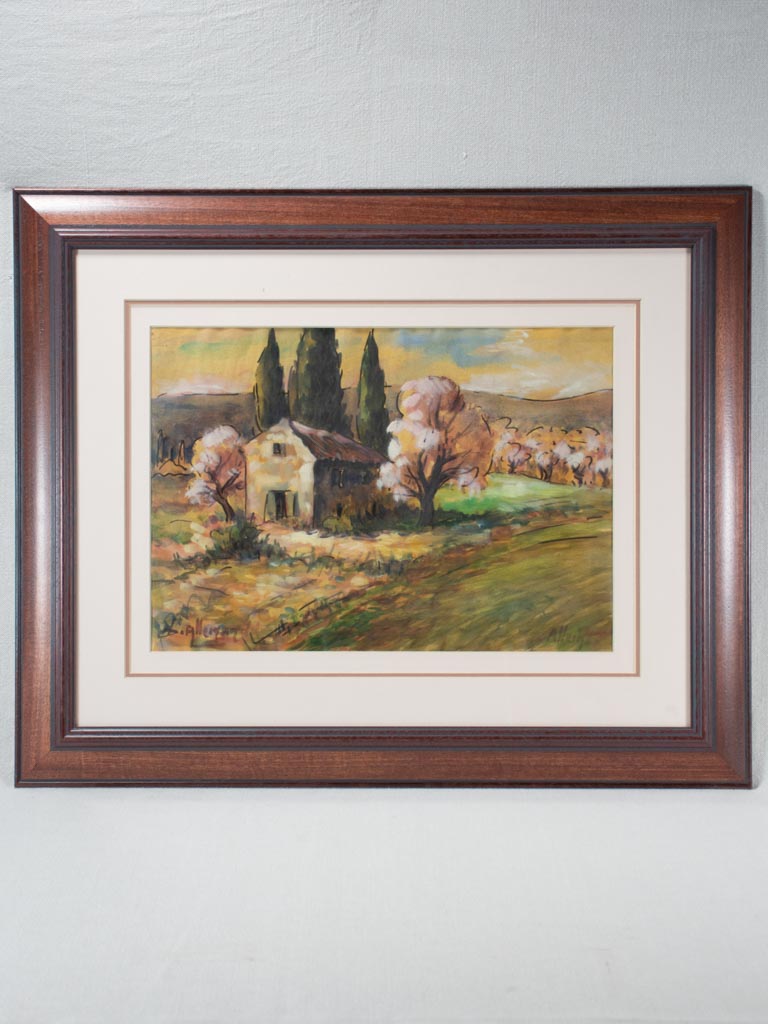 Maison de campagne, D. Allemand, Gouache and China ink 23¾" x 28¾"