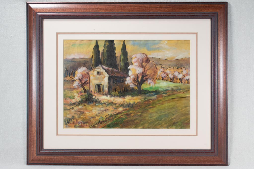Maison de campagne, D. Allemand, Gouache and China ink 23¾" x 28¾"