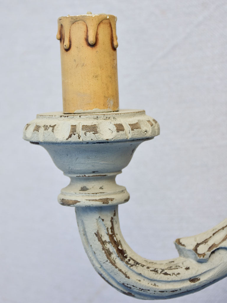 Pair of mid -century Italian wall sconces with gray patina 12¼"