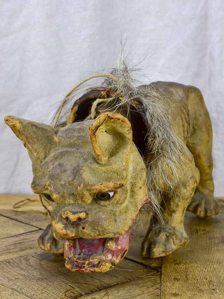 19th Century French bulldog pull toy - collector's item