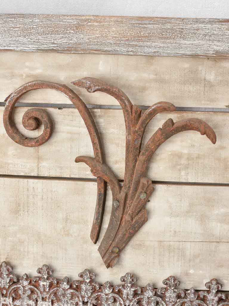 Pair of artisan made panels with wrought iron decoration 22" x 23¼"