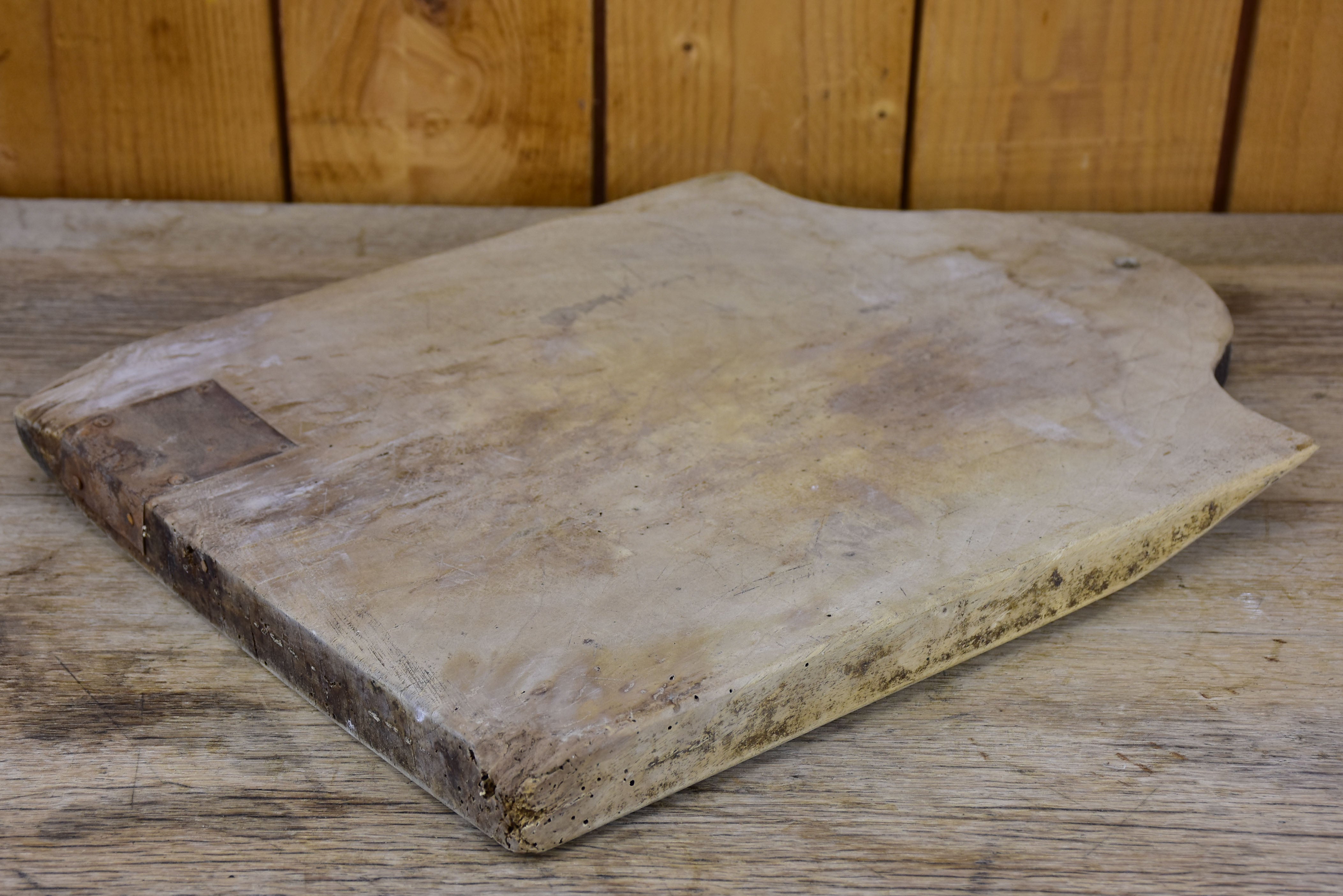 Antique French cutting board - chapeau gendarme shape