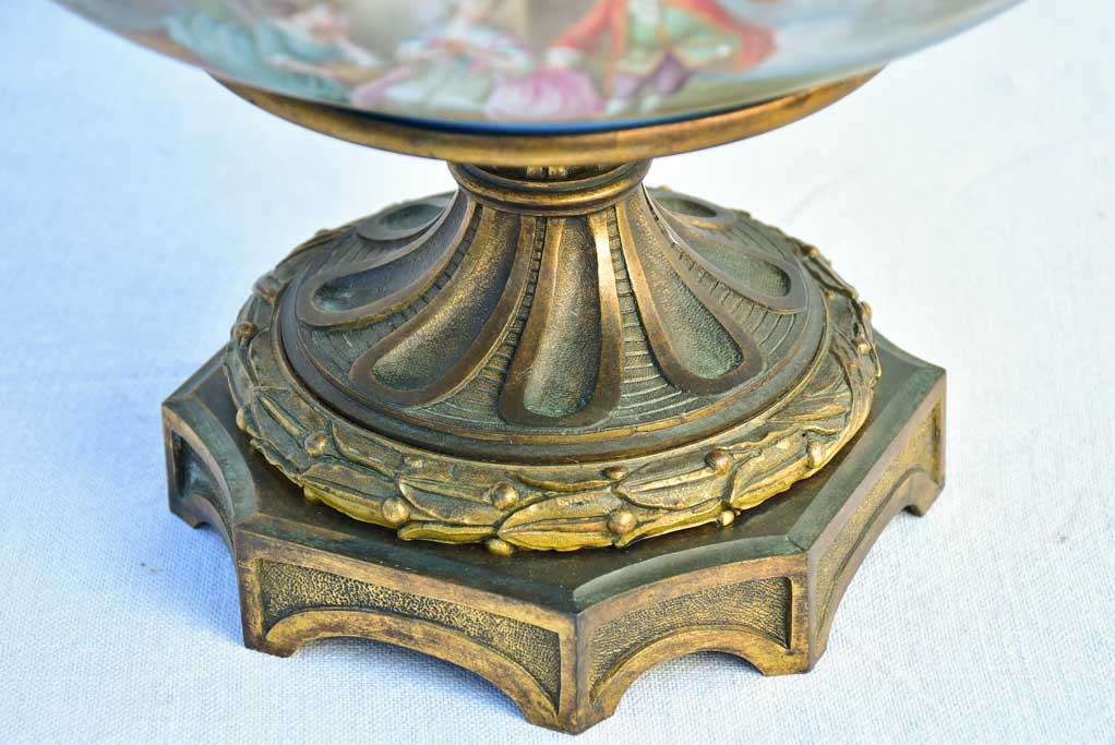 Large 19th Century French porcelain and bronze bowl - GHDEDREUX 14½"