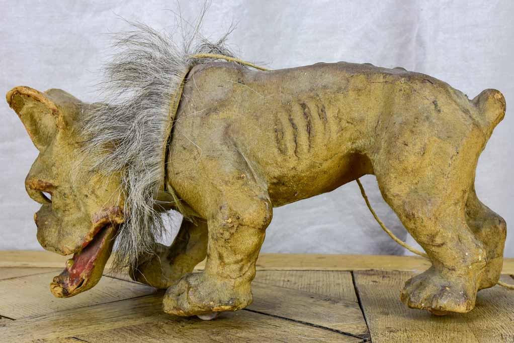 19th Century French bulldog pull toy - collector's item