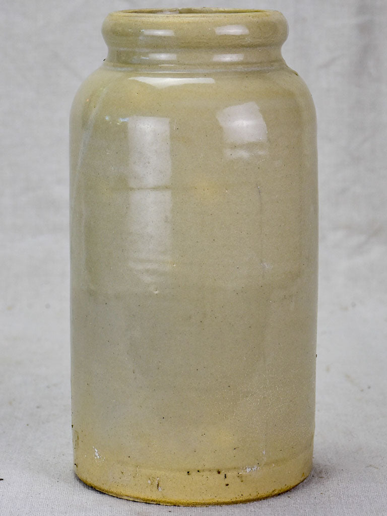 Mid century sandstone jar - white 10¼"