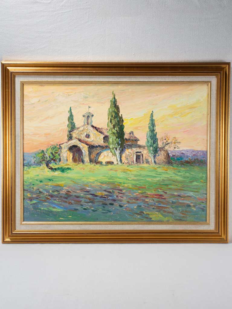 Chapelle Saint Sixte in Eygalières by D. Allemand (1906- ?) oil on board 23¾" x 29¼"