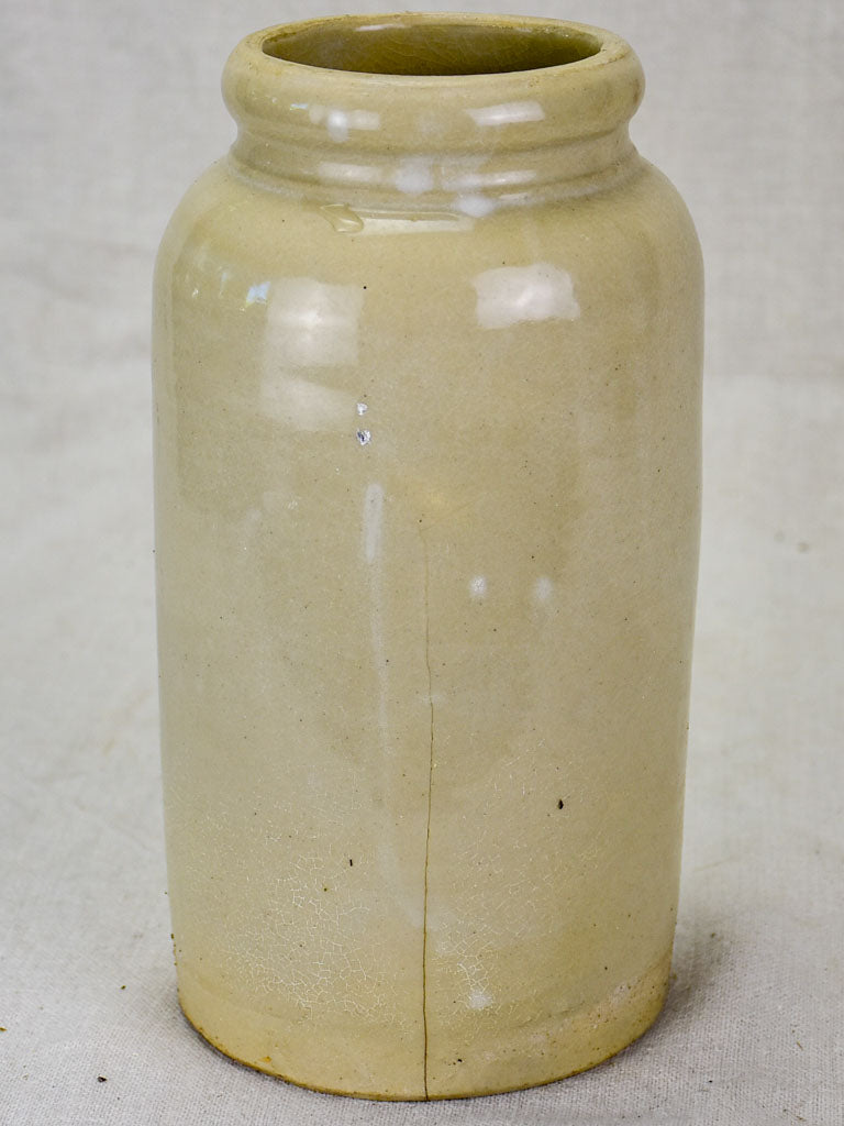 Mid century sandstone jar - white 10¼"