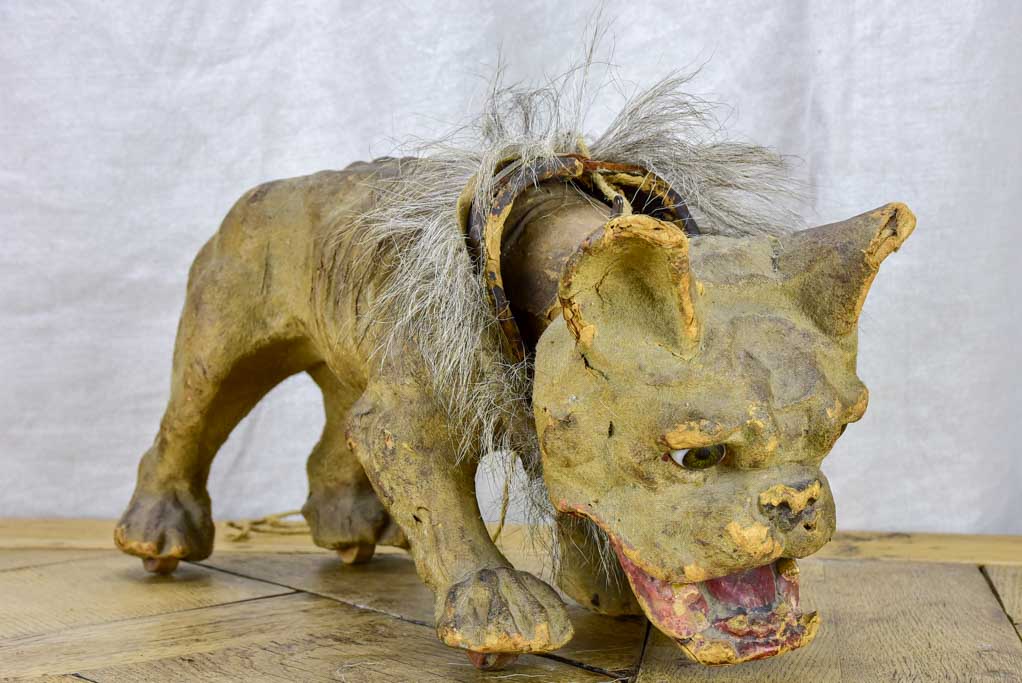 19th Century French bulldog pull toy - collector's item