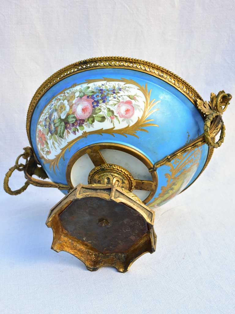 Large 19th Century French porcelain and bronze bowl - GHDEDREUX 14½"