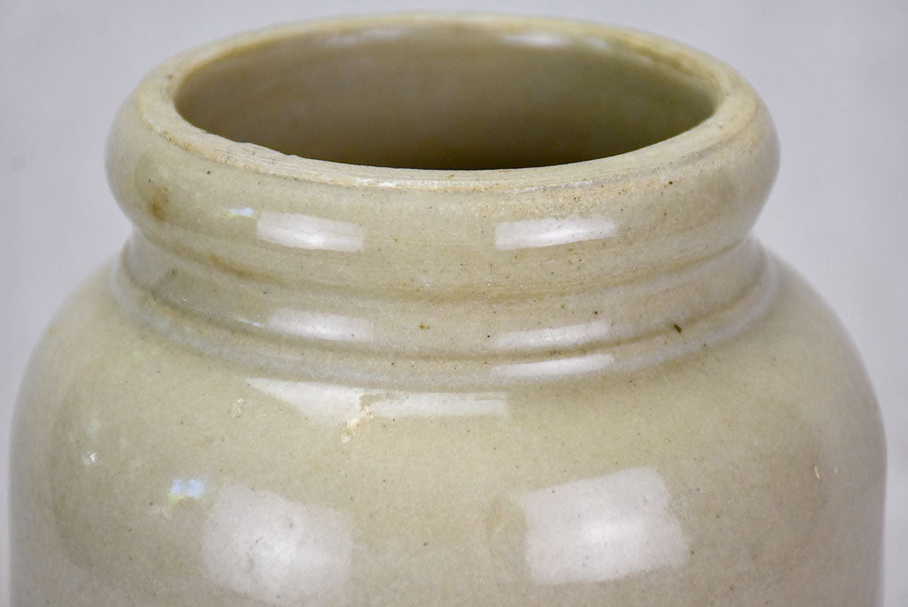 Mid century sandstone jar - white 10¼"