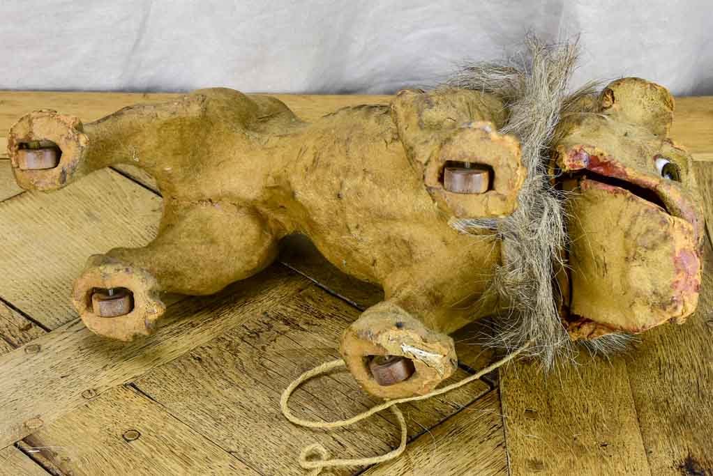 19th Century French bulldog pull toy - collector's item