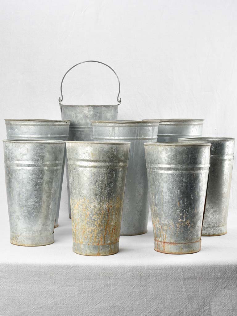 Collection of 8 vintage florist vases 11½" - 16¼"