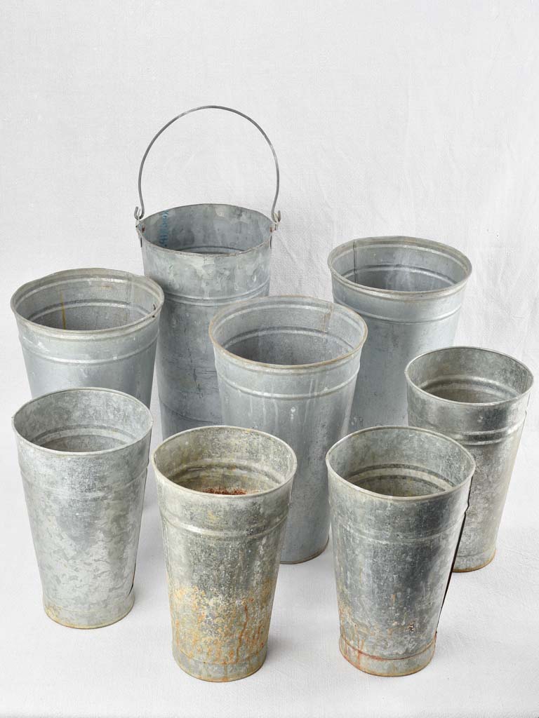 Collection of 8 vintage florist vases 11½" - 16¼"