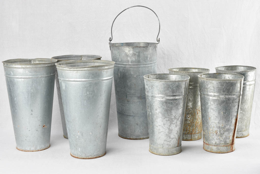 Collection of 8 vintage florist vases 11½" - 16¼"