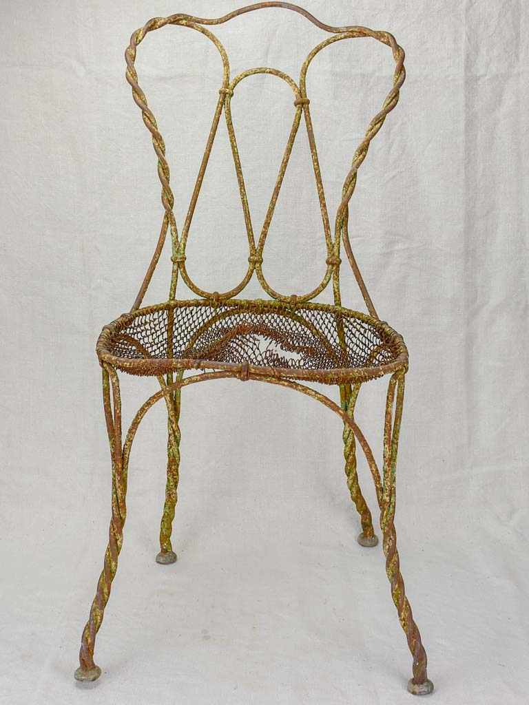 Very rustic 19th Century French garden chair - wrought iron