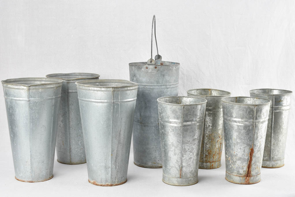 Collection of 8 vintage florist vases 11½" - 16¼"