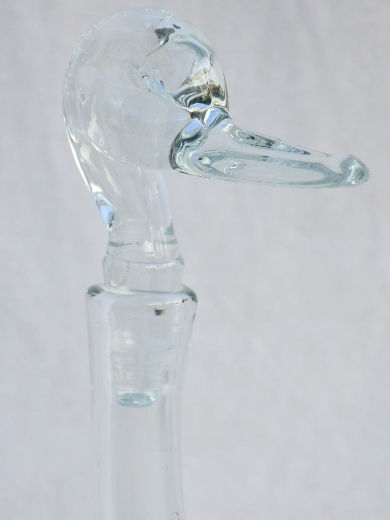 Mid century Italian Murano carafe - duck 13½"