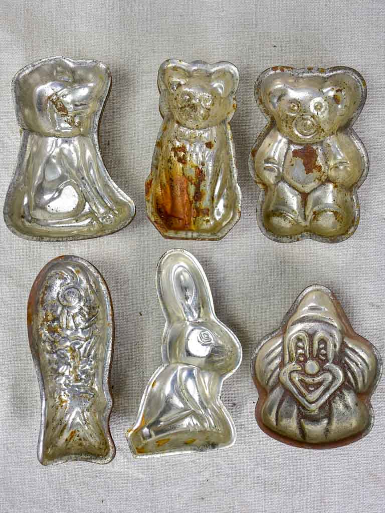 Collection of mid century chocolate molds - various shapes and animals