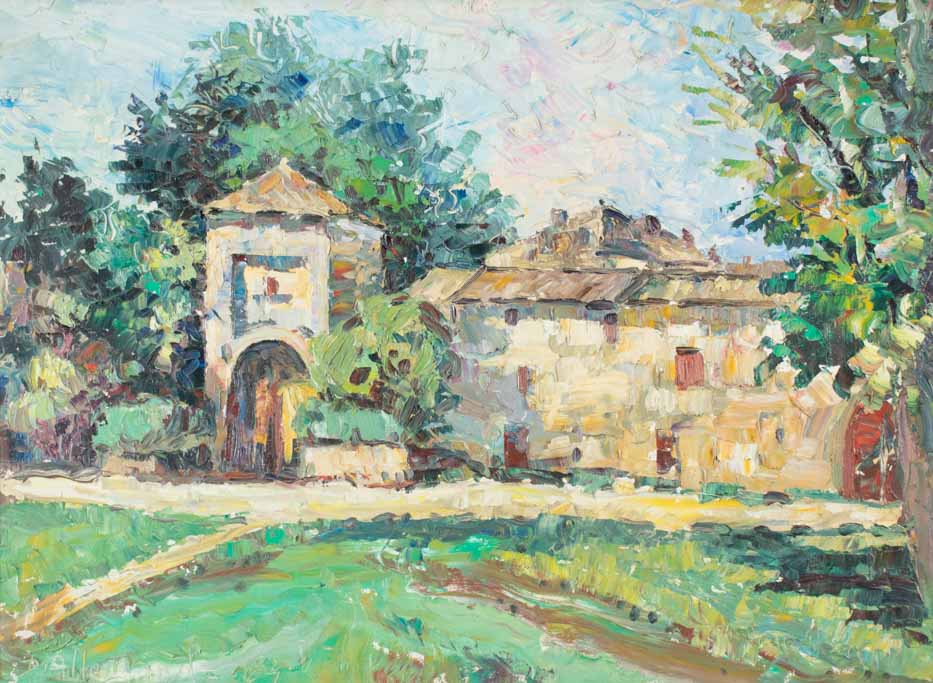 Château et son jardin D. Allemand (1906- ?) oil on board 28¾" x 35¾"