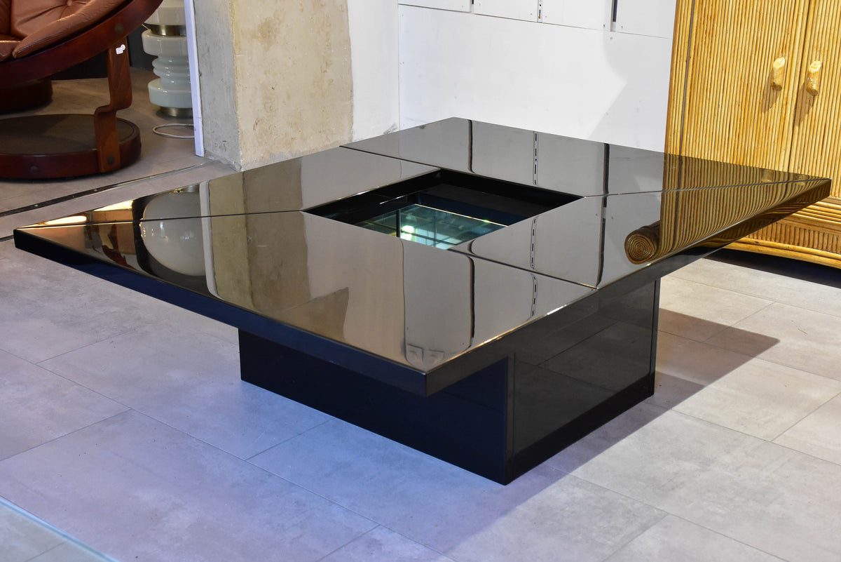 Paul Michel adjustable black coffee table / bar