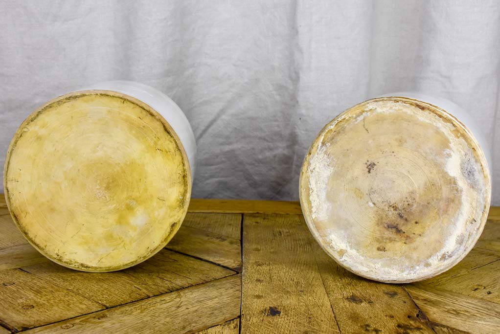 Two large antique French preserving pots 9"