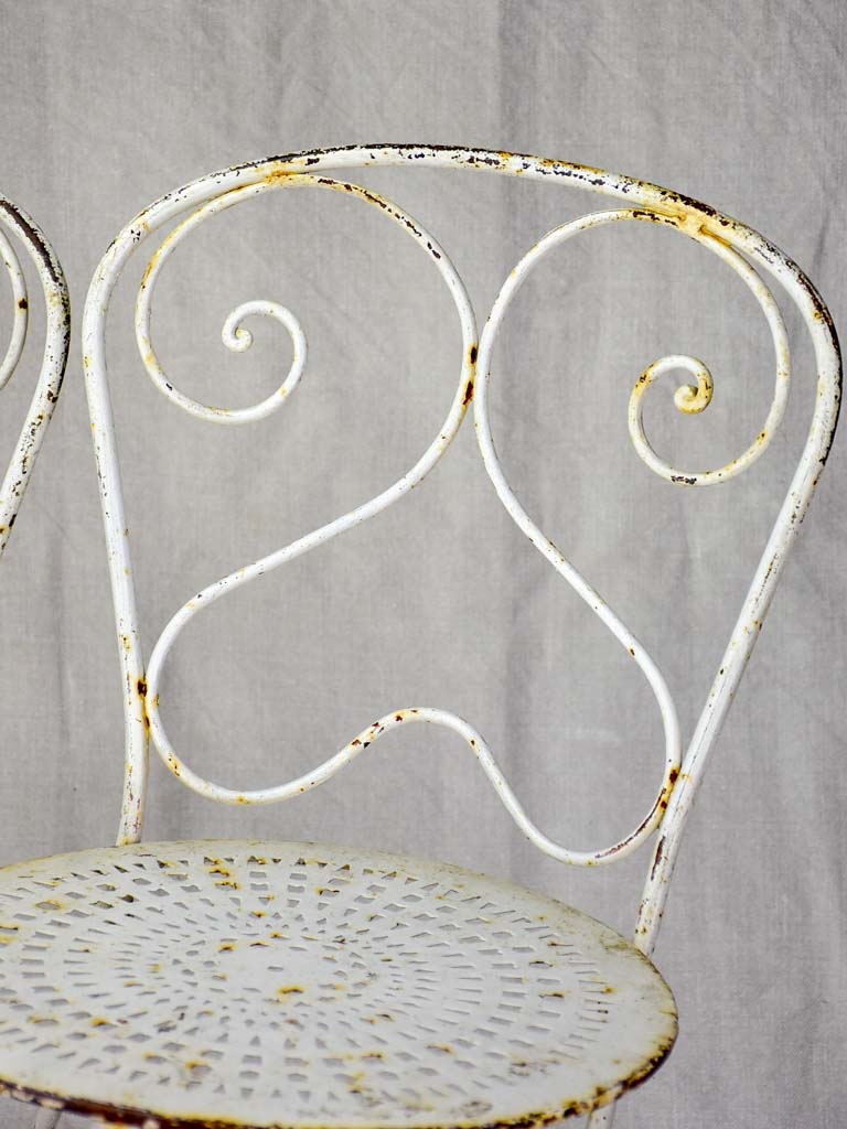Pair of early 20th Century French children's folding garden chairs - white