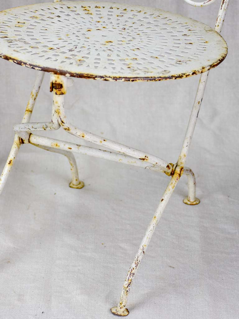 Pair of early 20th Century French children's folding garden chairs - white