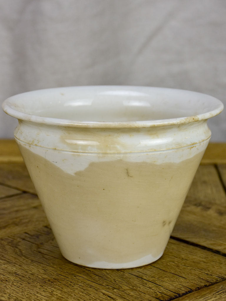 Antique French ironstone pot - tapered 4¼"