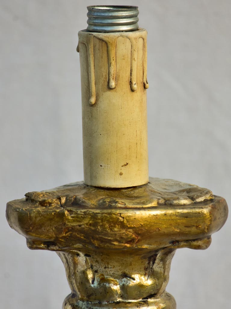 Louis XIV style gilded Church candlestick lamp