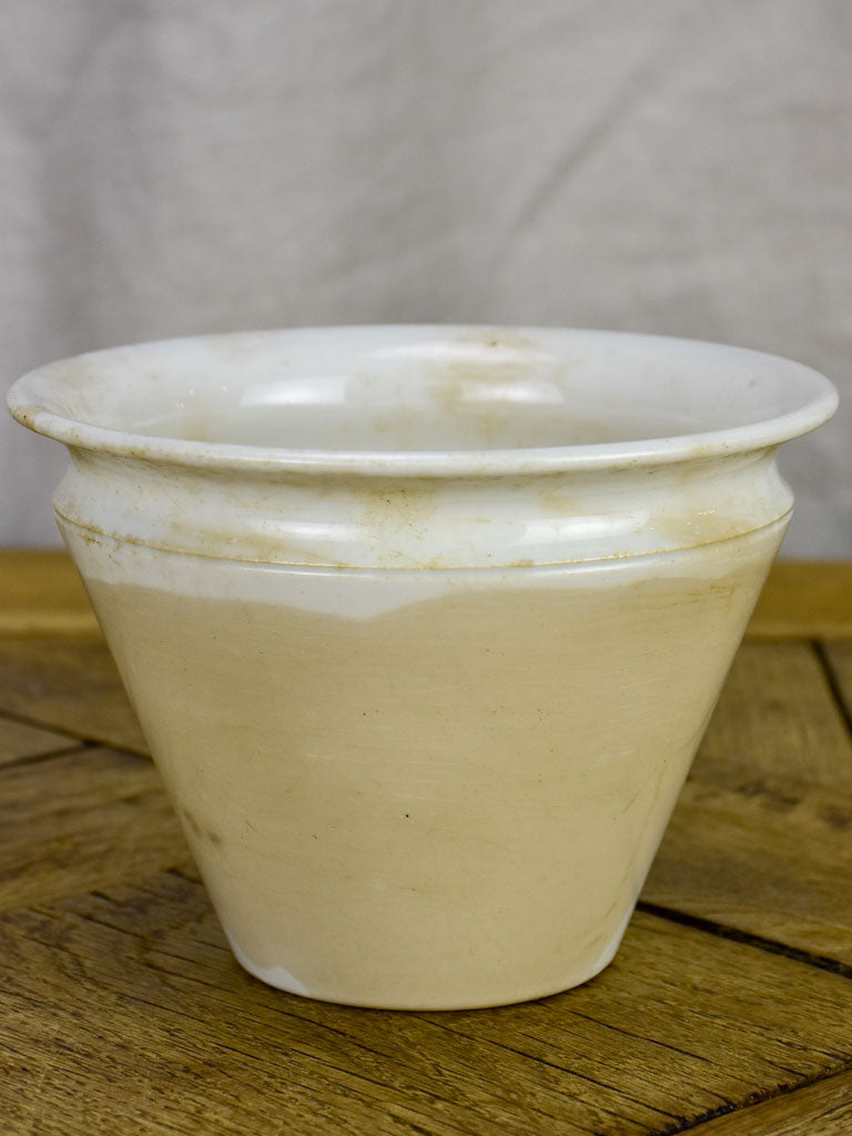 Antique French ironstone pot - tapered 4¼"