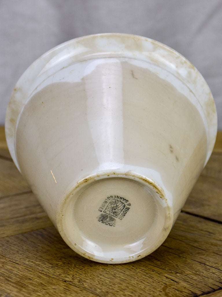 Antique French ironstone pot - tapered 4¼"