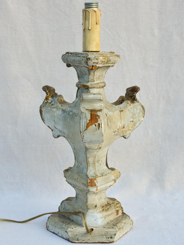 Louis XIV style gilded Church candlestick lamp