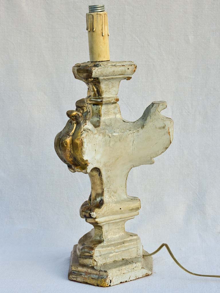Louis XIV style gilded Church candlestick lamp