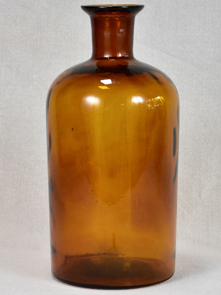 1950’s French amber glass perfume flask 11¾"