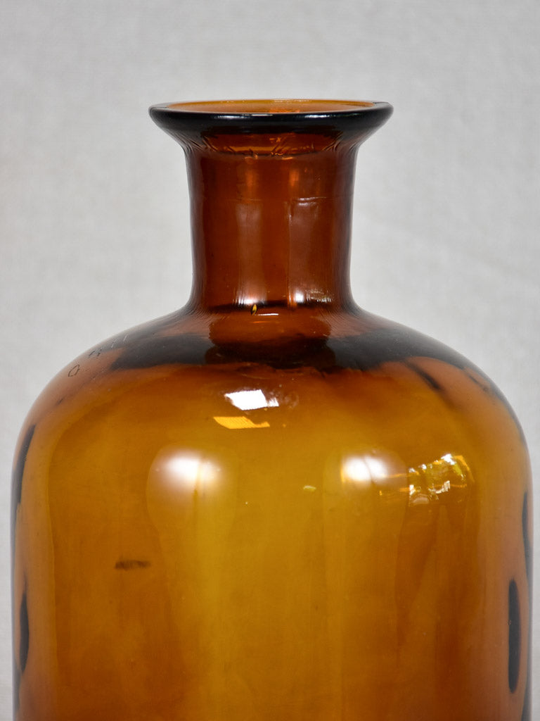 1950’s French amber glass perfume flask 11¾"