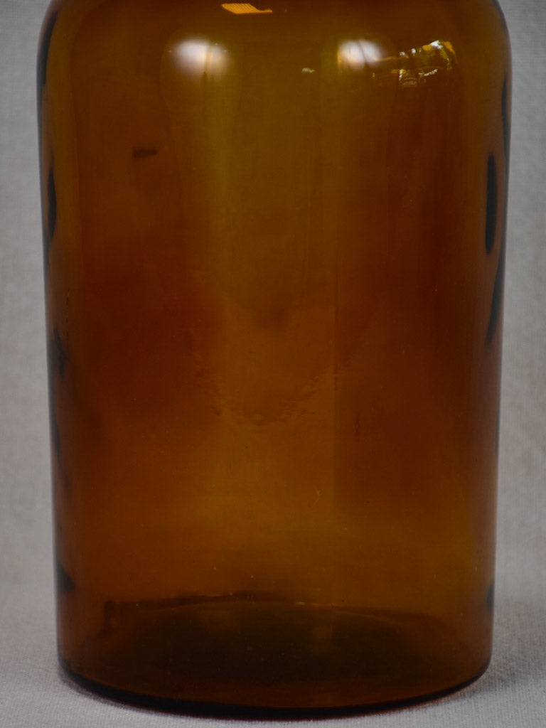 1950’s French amber glass perfume flask 11¾"