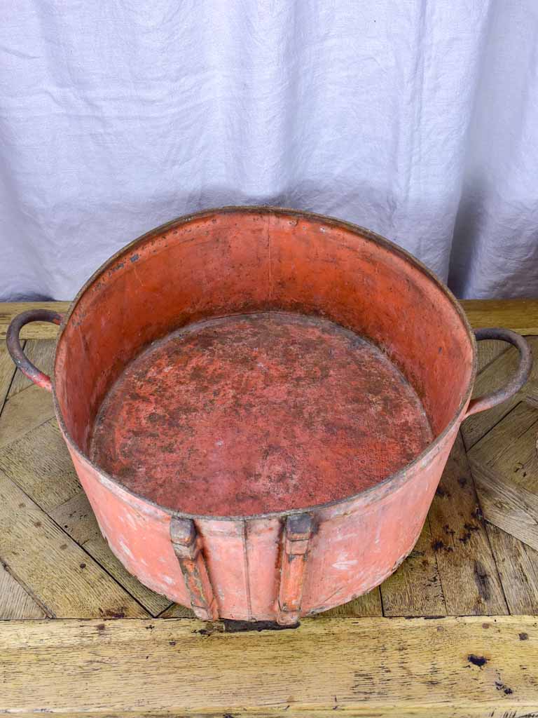 Two large oval zinc harvest tubs from South West France 28¾"