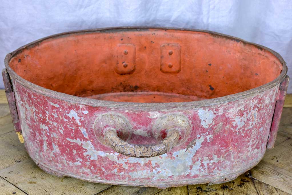 Two large oval zinc harvest tubs from South West France 28¾"