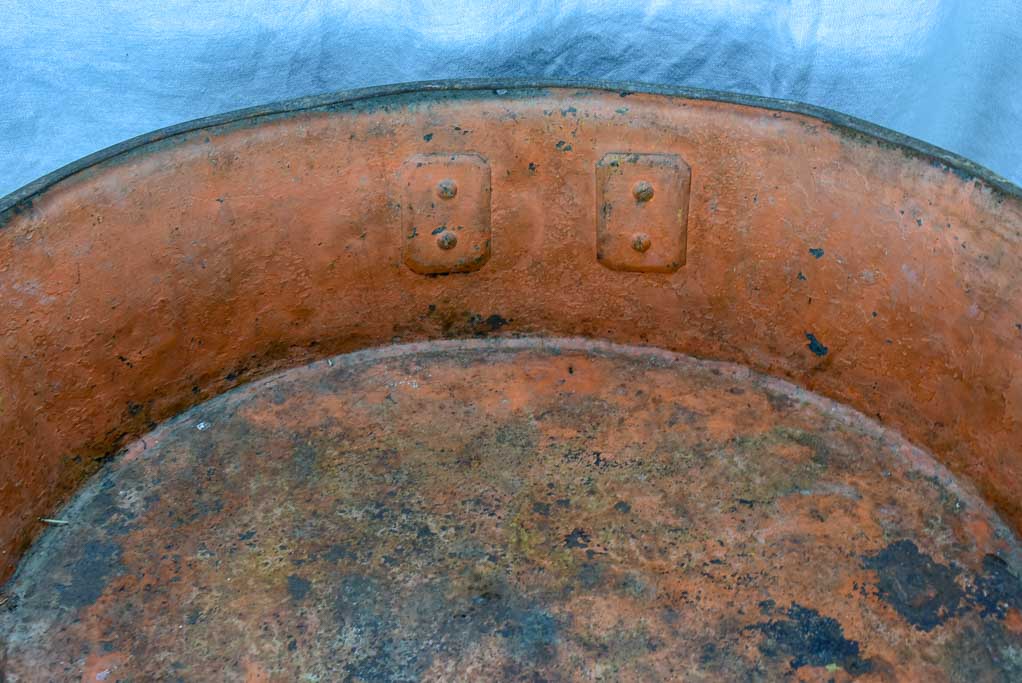 Two large oval zinc harvest tubs from South West France 28¾"