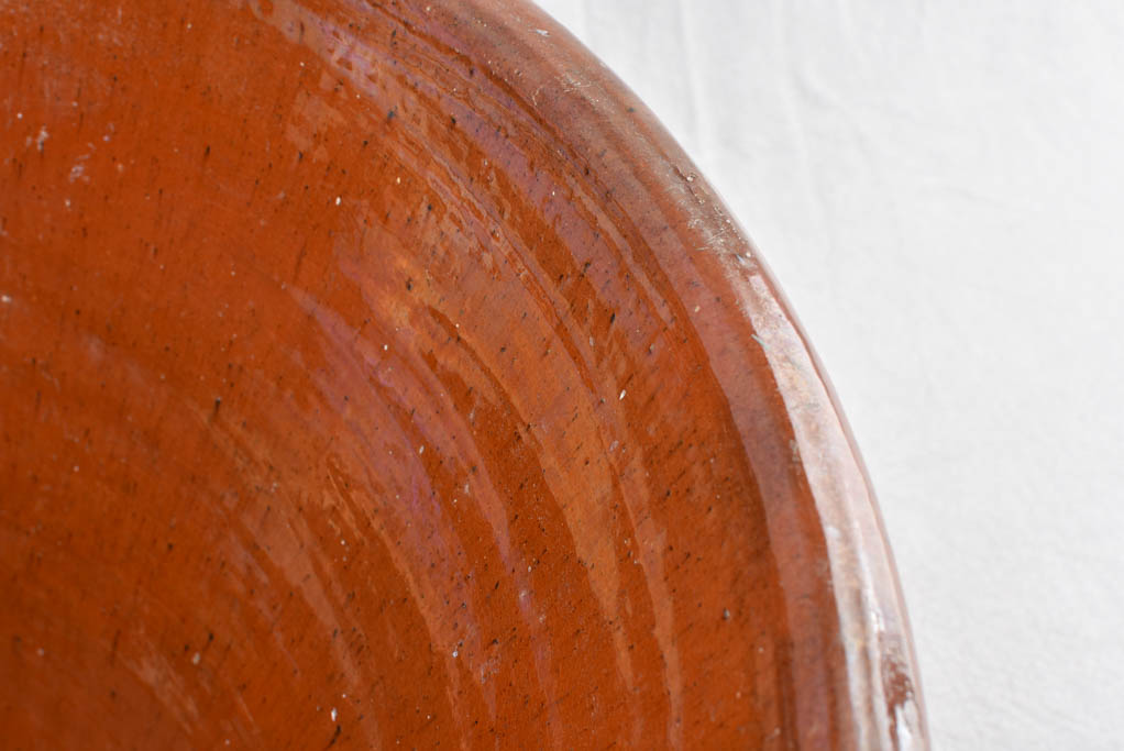 Large antique tian bowl with brown glaze 21¾"