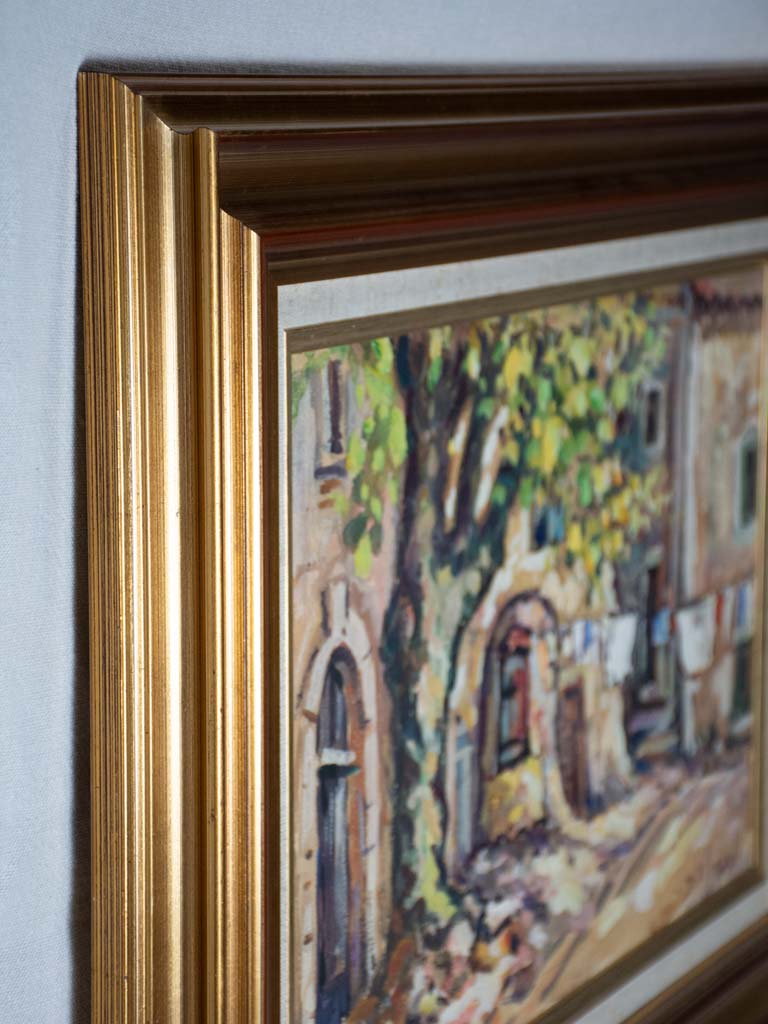 Place du village "Les Baisses" D. Allemand (1906- ?) gouache 20½" x 26¾"