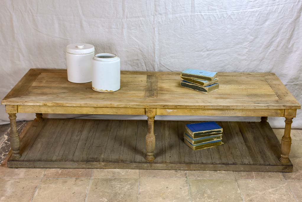 Rustic French coffee table - display table from a boutique 70¾" x 27½" TWO AVAILABLE