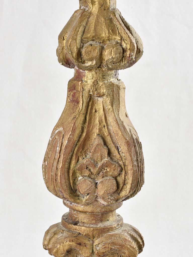 Large wooden rustic French candlesticks