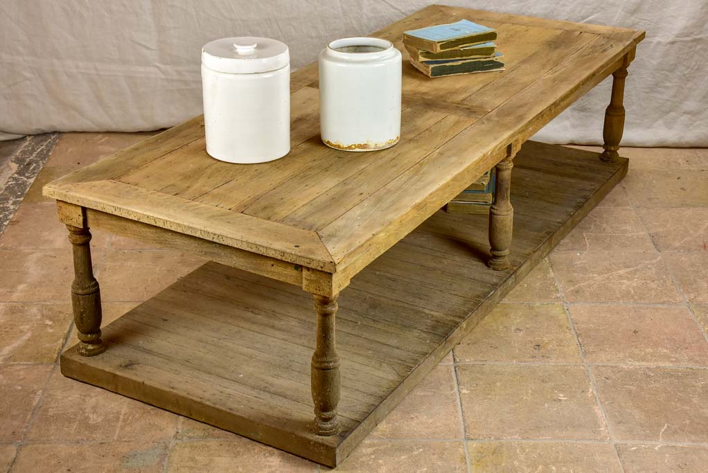 Rustic French coffee table - display table from a boutique 70¾" x 27½" TWO AVAILABLE